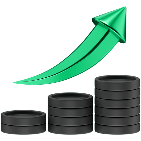 Croissance de la cryptographie  3D Icon
