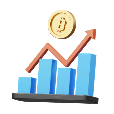 Croissance des bitcoins  3D Icon