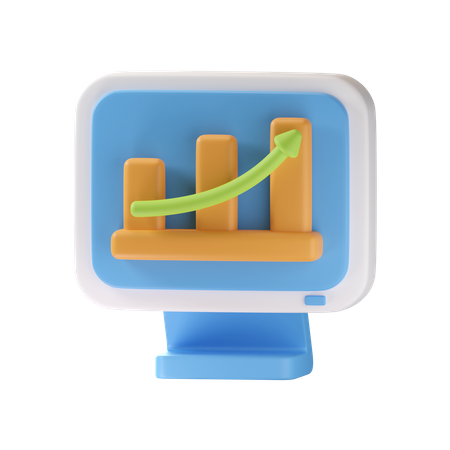 Croissance des ventes en ligne  3D Icon