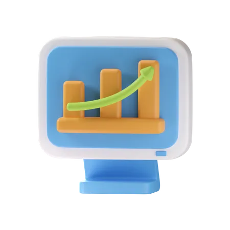 Croissance des ventes en ligne  3D Icon