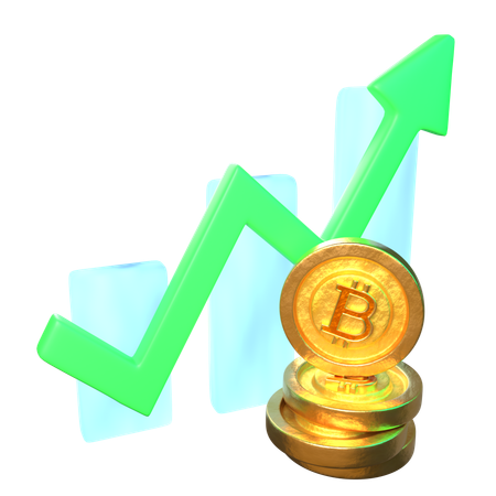 Croissance des bitcoins  3D Icon