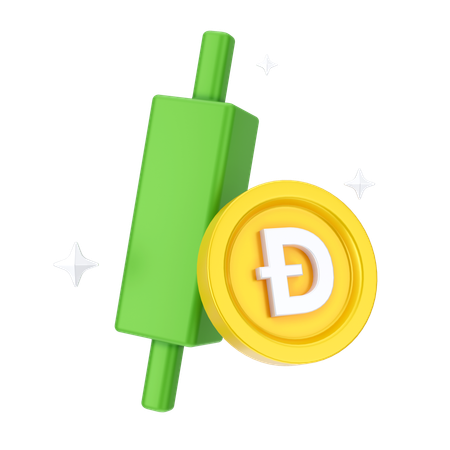 Croissance du Dogecoin  3D Icon