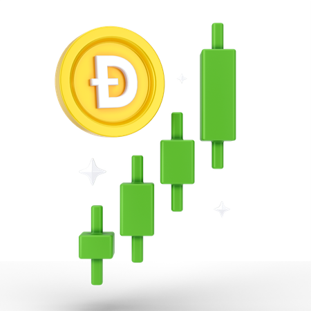 Croissance du Dogecoin  3D Icon