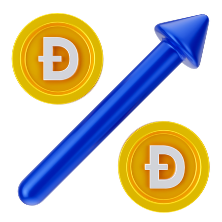 Croissance du Dogecoin  3D Icon