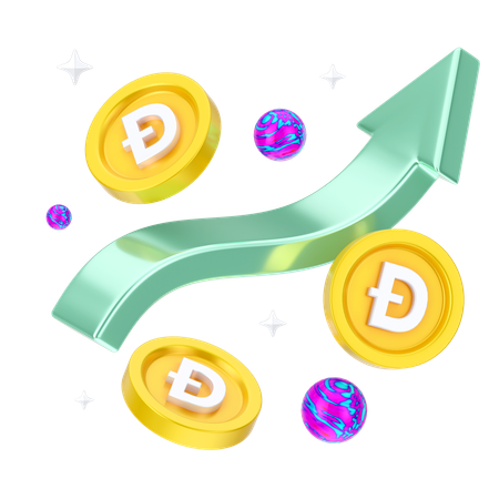 Croissance du Dogecoin  3D Icon