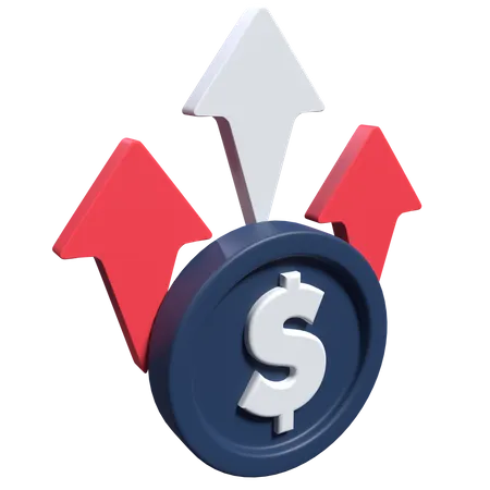 Croissance du dollar  3D Icon