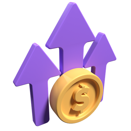 Croissance du dollar  3D Icon