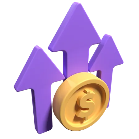 Croissance du dollar  3D Icon