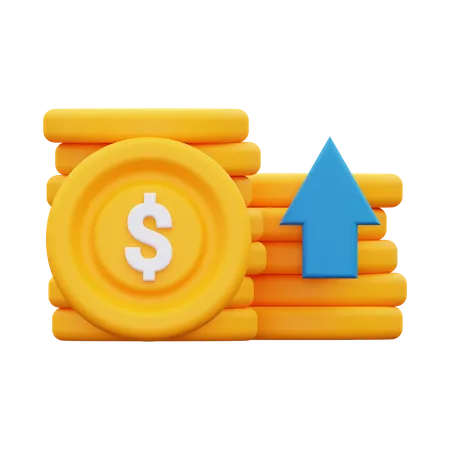 Croissance du dollar  3D Icon