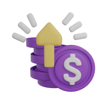 Croissance du dollar  3D Icon