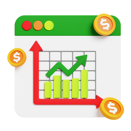 Croissance financière  3D Icon