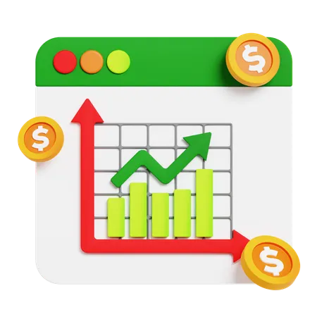 Croissance financière  3D Icon