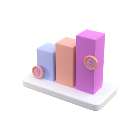 Croissance financière  3D Illustration