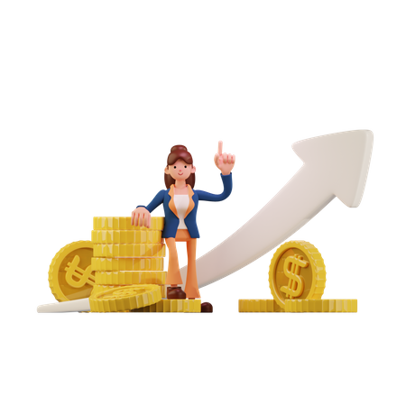 Croissance financière  3D Illustration