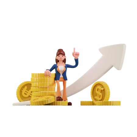 Croissance financière  3D Illustration