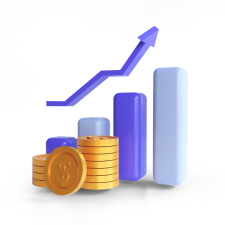 Croissance financière  3D Illustration