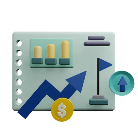 Croissance financière en hausse  3D Icon