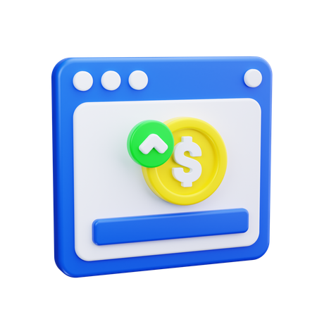 Croissance financière en ligne  3D Icon