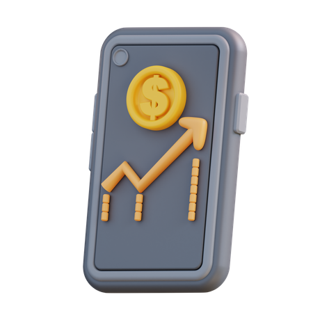 Croissance financière en ligne  3D Icon