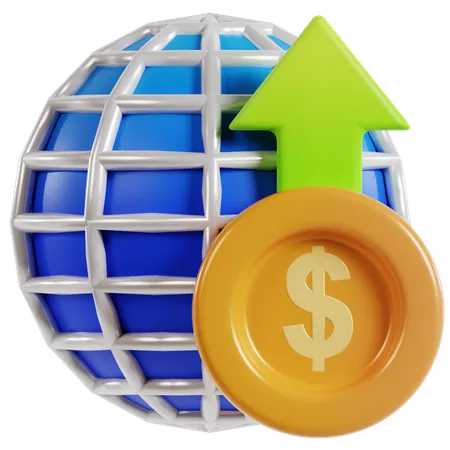 Croissance financière mondiale  3D Icon