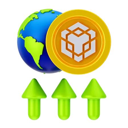 Croissance mondiale de Binance  3D Icon