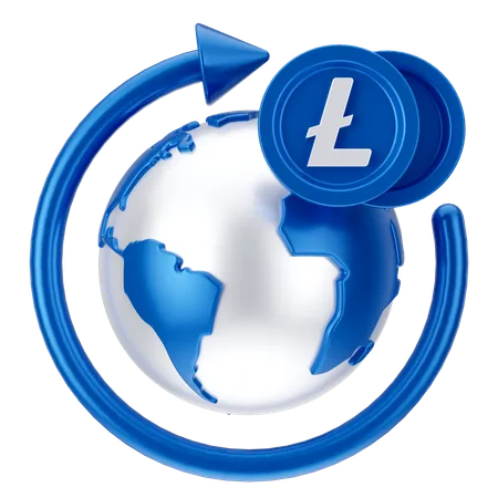 Croissance mondiale du litecoin  3D Icon