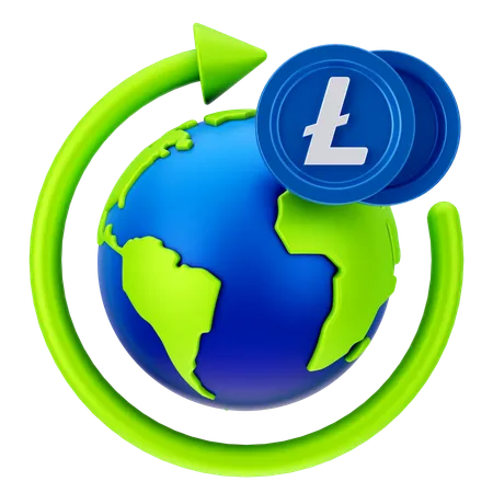 Croissance mondiale du litecoin  3D Icon