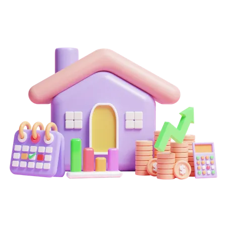 Croissance immobilière  3D Illustration