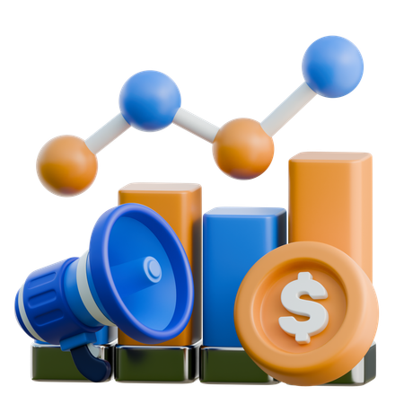 Croissance marketing  3D Icon