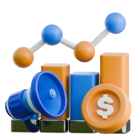 Croissance marketing  3D Icon