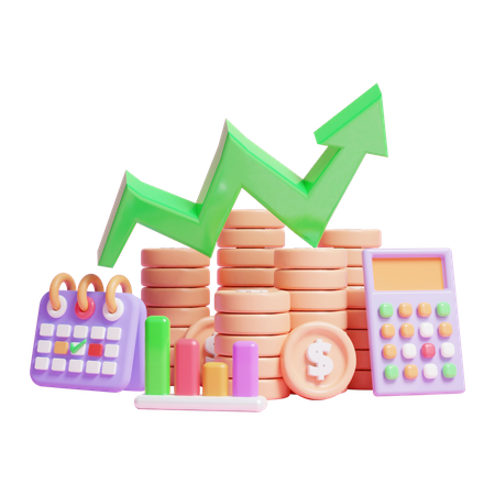 Croissance mensuelle  3D Illustration