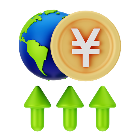 Croissance monétaire mondiale  3D Icon