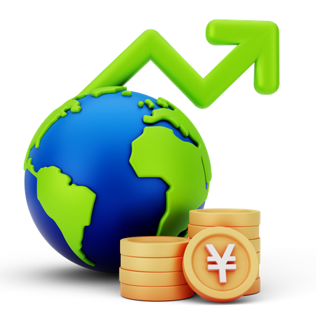 Croissance monétaire mondiale  3D Icon