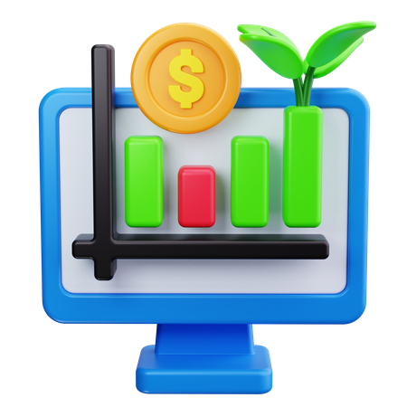 Croissance numérique  3D Icon