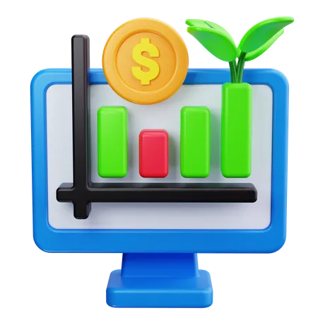 Croissance numérique  3D Icon