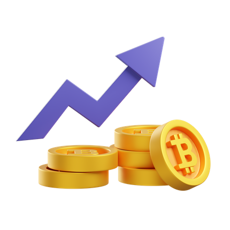 Croissance de la valeur du bitcoin  3D Icon