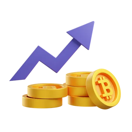 Croissance de la valeur du bitcoin  3D Icon