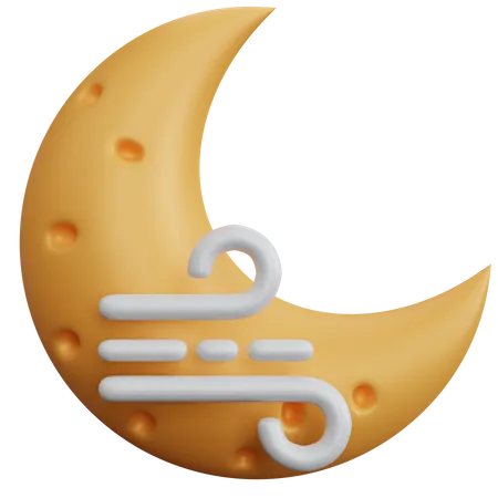 Croissant de lune avec vent  3D Icon