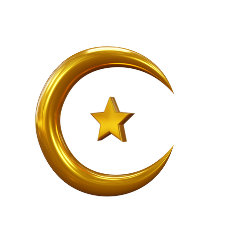 Croissant de lune et étoile  3D Icon