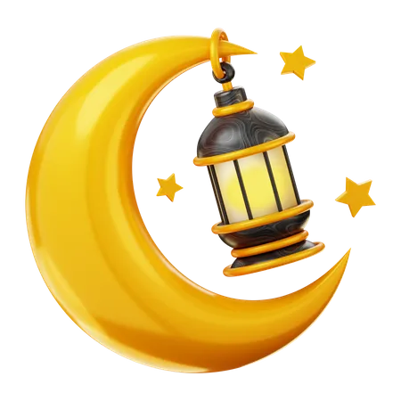 Croissant de lune et lumière  3D Icon