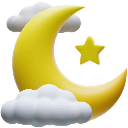 Étoile croissant de lune  3D Icon