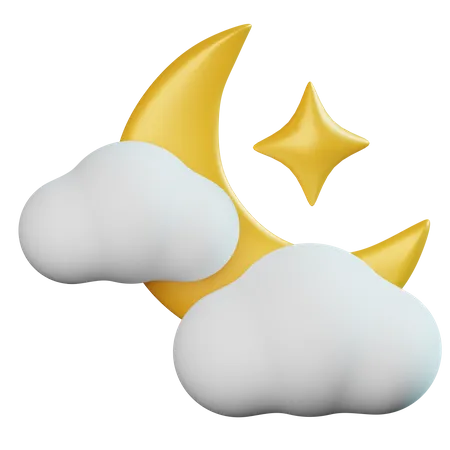 Illustration du croissant de lune  3D Icon