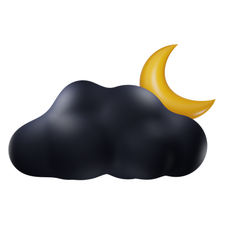 Nuit de croissant de lune  3D Icon