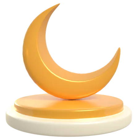 Podium croissant de lune  3D Illustration