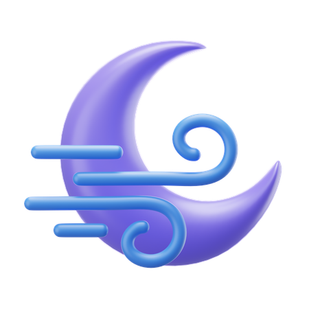 Croissant de lune venteux  3D Icon