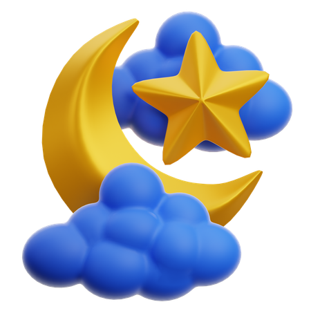 Étoile croissant de lune  3D Icon