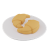 3d croissant plate emoji