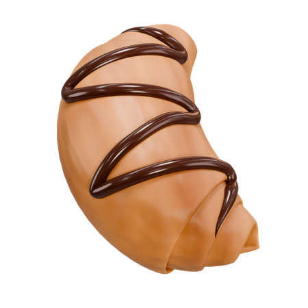 Croissant with chocolate  3D Icon