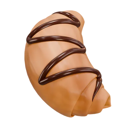 Croissant with chocolate  3D Icon