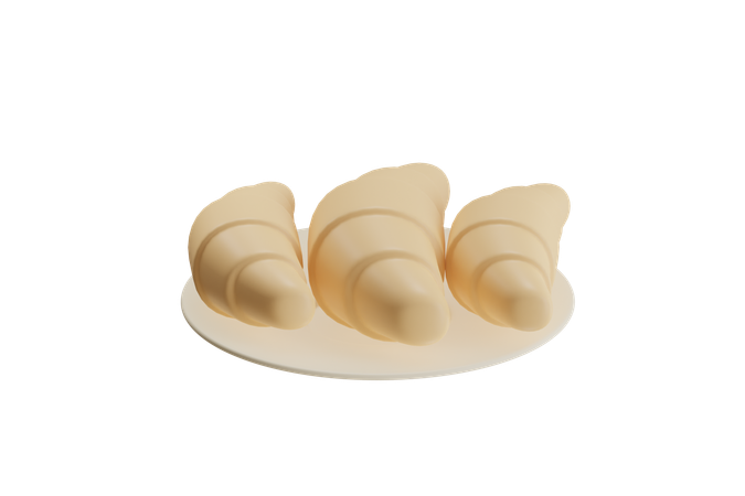 Croissants assados de carne  3D Icon